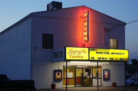 Lafayette cinema - List of all the cinemas in Lafayette, IN sorted by distance. Map locations, phone numbers, movie listings and showtimes. Log in / Sign up . Close Search. Cinemas: Now playing: Streaming: ... West Lafayette, IN. 1 mi. Lafayette 7GQT CLOSED 3525 McCarty Lane, Lafayette, IN. 1 mi. Devon Theatre 107 W Mill Street, Attica, IN. 23 mi.